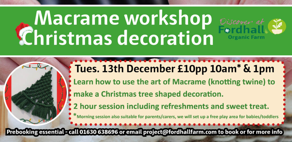 Christmas Macrame Workshop at Fordhall Organic Farm