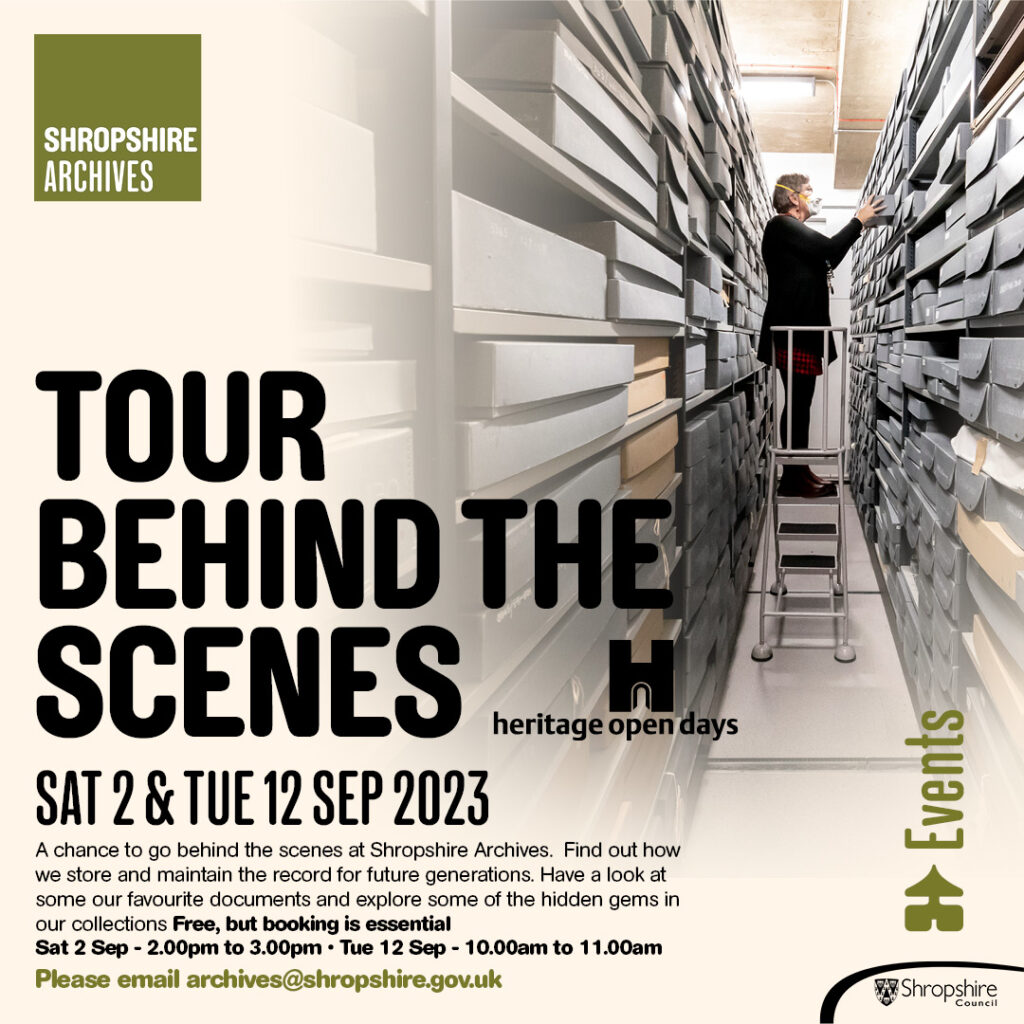 Tour behind the scenes at Shropshire Archives - Heritage Open Days